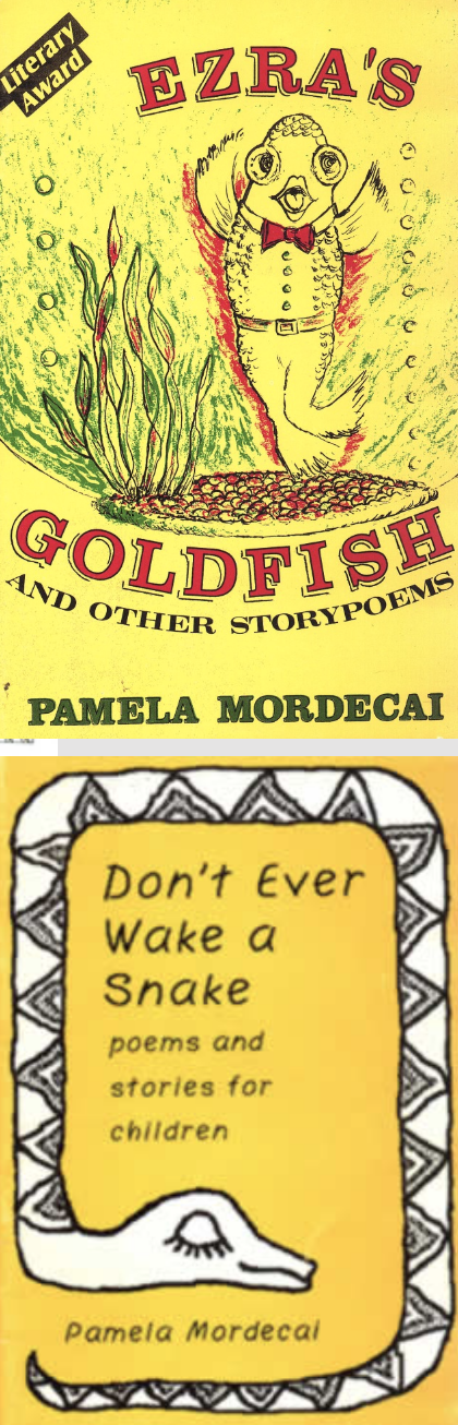 Book covers - Features 2 titles of stories and poems for children – Ezra's Goldfish and Don't Ever Wake a Snake.